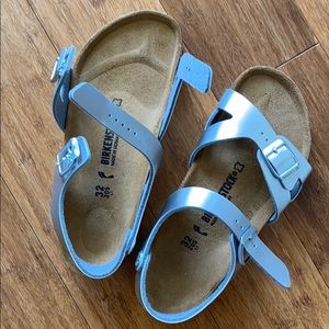 Kids Birkenstock Silver 32 NWOT